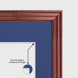 AK Frames 26X8 Rose Wood Classic Multi Photo Frame With Blue Mount - Holds 5 Apertures (5X) 6X4 Photos - thumbnail 7