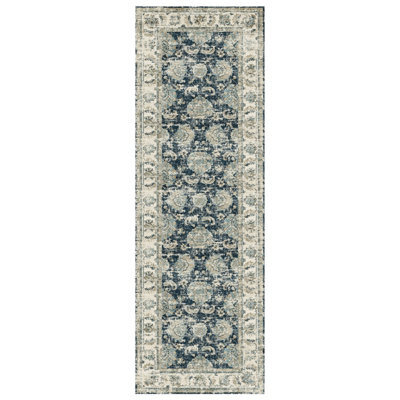 Silk Road Blue Perla Medium Runner, (L)180Cm X (W)60Cm