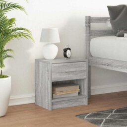 Berkfield Bedside Cabinet With Drawer Grey Sonoma 39X28X41 Cm - thumbnail 3