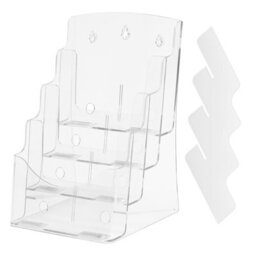 Vevor Acrylic Brochure Holder 8.5X11 Inch, 4-Tier Clear Acrylic Literature Display Stand, Plastic Organizer Flyer Stand - thumbnail 1
