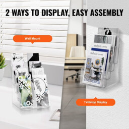 Vevor Acrylic Brochure Holder 8.5X11 Inch, 4-Tier Clear Acrylic Literature Display Stand, Plastic Organizer Flyer Stand - thumbnail 5