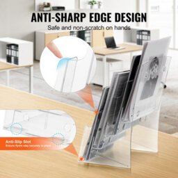 Vevor Acrylic Brochure Holder 8.5X11 Inch, 4-Tier Clear Acrylic Literature Display Stand, Plastic Organizer Flyer Stand - thumbnail 4
