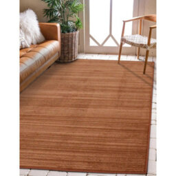 Melrose Athena Textured Orange X-Large Indoor Area Rug 200/290Cm - thumbnail 1
