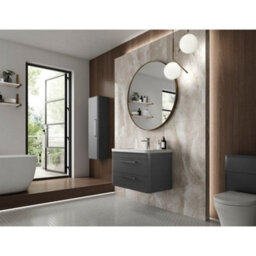 Hudson Reed Solar Wall Hung 2 Drawer Vanity Unit & Ceramic Basin, Indigo Blue Matt, 807 X 540 X 450mm - thumbnail 4