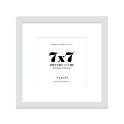 "7X7"" Light Grey Picture Frame - 7X7"" Square Frame With 5X5"" Mount For 7X7""/5X5"" Pictures Moderrn Style Thin Edge, 1 Pack" - thumbnail 1