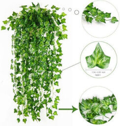 Artificial Ivy Hanging Garland, 12 Pieces - 84 Feet, For Wedding, Office, Kitchen, Garden, Wall Decoration - thumbnail 4