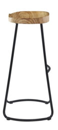 Nordlys Set Of 2 Metal And Ash Wood Bar Stool Exotic Boho Dining Room - thumbnail 8