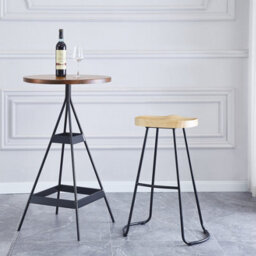 Nordlys Set Of 2 Metal And Ash Wood Bar Stool Exotic Boho Dining Room - thumbnail 3