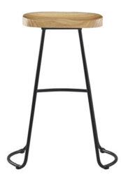 Nordlys Set Of 2 Metal And Ash Wood Bar Stool Exotic Boho Dining Room - thumbnail 5