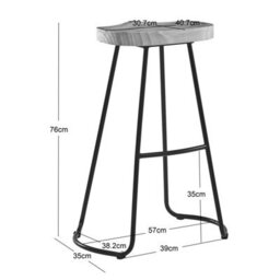 Nordlys Set Of 2 Metal And Ash Wood Bar Stool Exotic Boho Dining Room - thumbnail 6