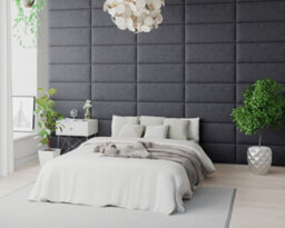 Aspire Easymount Wall Mounted Upholstered Panels, Modular Diy Headboard In Plush Velvet Fabric, Steel (Pack Of 8) - thumbnail 3