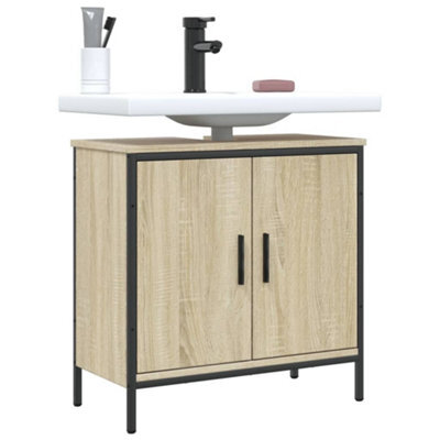 Berkfield Bathroom Sink Cabinet Sonoma Oak 60X30X60 Cm Engineered Wood - image 1