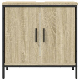 Berkfield Bathroom Sink Cabinet Sonoma Oak 60X30X60 Cm Engineered Wood - thumbnail 5