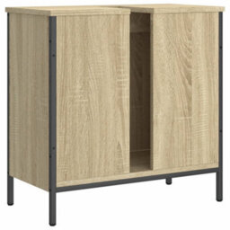 Berkfield Bathroom Sink Cabinet Sonoma Oak 60X30X60 Cm Engineered Wood - thumbnail 8