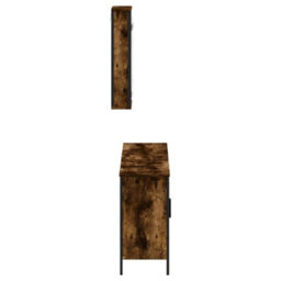 Berkfield 3 Piece Bathroom Furniture Set Smoked Oak Engineered Wood - thumbnail 7