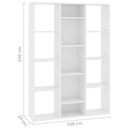 Berkfield Room Divider/book Cabinet White 100X24X140 Cm Engineered Wood - thumbnail 7