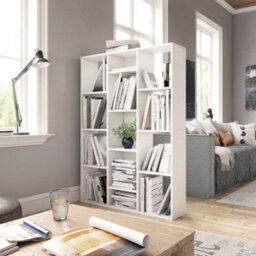 Berkfield Room Divider/book Cabinet White 100X24X140 Cm Engineered Wood - thumbnail 3