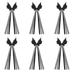 Amorly 24Pcs Halloween Bat Bows,31.5Cm Black Bows With Buffalo Plaid Tails,decor For Tree, Wreath,candlestick,indoor & Outdoor Home Decor - thumbnail 6