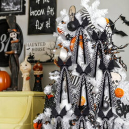 Amorly 24Pcs Halloween Bat Bows,31.5Cm Black Bows With Buffalo Plaid Tails,decor For Tree, Wreath,candlestick,indoor & Outdoor Home Decor - thumbnail 4