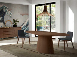Angel Cerda Stylish Oval Walnut Dining Table For Modern Homes - thumbnail 5