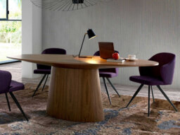 Angel Cerda Stylish Oval Walnut Dining Table For Modern Homes - thumbnail 6