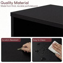 Bookcase 2 Tier Cube Shelf Storage Display Wood Stand Furniture Black - thumbnail 7