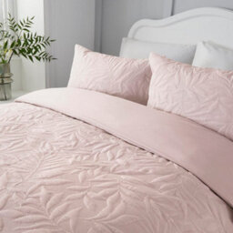 Serene Luana Pink Microfibre Pinsonic 3D Floral Design Duvet Cover Set - thumbnail 3