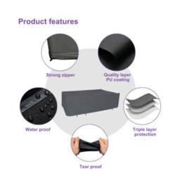 Home Source Duracover 203Cm Heavy Duty Waterproof & Uv Resistant Outdoor Garden Table Furniture Cover - thumbnail 6