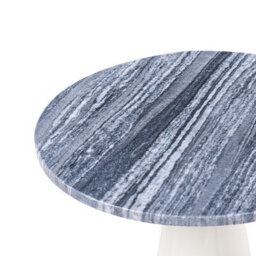 Wyld And Coco Luxeline Round Side Table With White Marble Top And Grey Powder-Coated Base - thumbnail 3