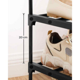 10 Tier Metal Shoe Rack, Customisable Freestanding Shoe Storage Shelf For Hallway Or Dressing Room, Black - thumbnail 5