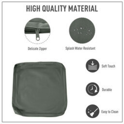 Outsunny Cushion Cover Replacement Patio Rattan Furniture Seat Cover Grey - thumbnail 5