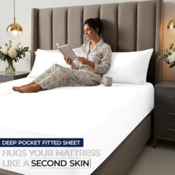 Aspire Homeware White Fitted Sheet 40 Cm Extra Deep Pocket Hypoallergenic Bed Sheet Microfiber (L)190Cm X (W)137Cm, Double - thumbnail 5
