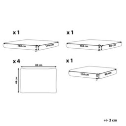 Beliani Outdoor Cushion Cover Set Varallo Off-White - thumbnail 3