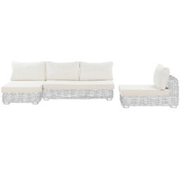 Beliani Outdoor Cushion Cover Set Varallo Off-White - thumbnail 1