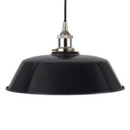 Navy Blue Chancery Painted Dome Pendant Light With Nickel Lamp Holder And Black Round Cable - Se Home - thumbnail 1
