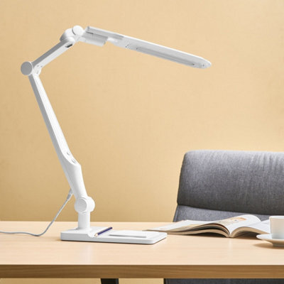 Beliani Desk Lamp White With Rotating Arm, Stepless Dimmer And 3 Cct Modes - image 1