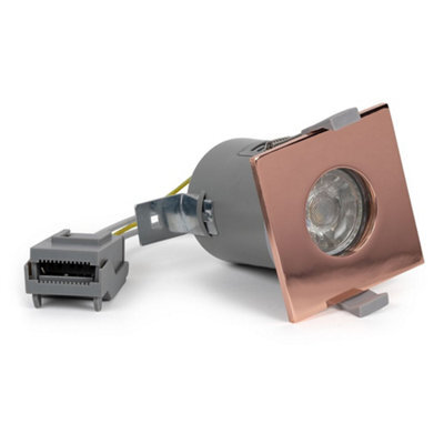 Copper Gu10 Square Fire Rated Downlight - Ip65 - Se Home - image 1
