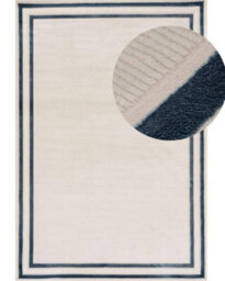 The Rugs Carmel Cream/blue Bordered Area Rug And Runner Non Shedding, Stain Resistant, Soft - thumbnail 2