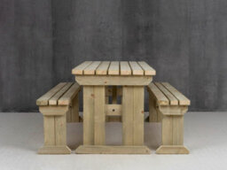 Arbor Garden Solutions Picnic Bench And Table Set, Aspen Wooden Patio Furniture (7Ft, Natural Finish) - thumbnail 3