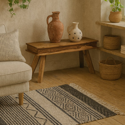 Wyld Haus New York 100Cm Sheesham Wood Dining Bench - Natural - image 1