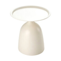 Living And Home Modern Cream White Minimalist Cold-Rolled Steel Side Table, 39Cm Dia. X 40.5Cm H - thumbnail 4