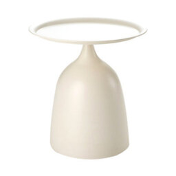 Living And Home Modern Cream White Minimalist Cold-Rolled Steel Side Table, 39Cm Dia. X 40.5Cm H - thumbnail 3