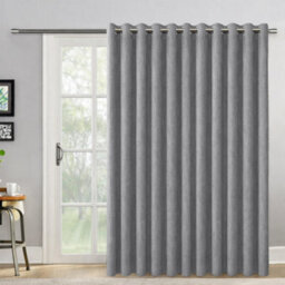 Bedlooms Charcoal Linen Curtain 100% Blackout Thermal Insulated Eyelet Single Curtain Panel 66 X 84 Inches With Tie Back - thumbnail 8