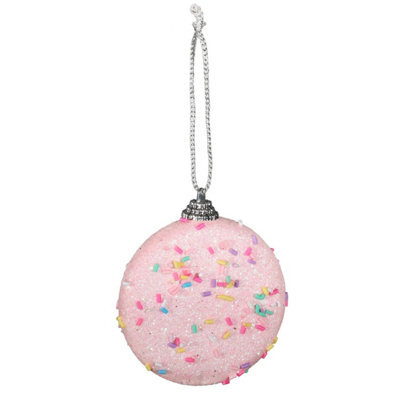 Light Pink Beaded Bauble Christmas Decoration Pack Of 20