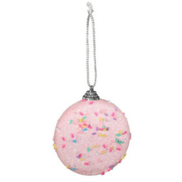 Light Pink Beaded Bauble Christmas Decoration Pack Of 20