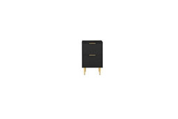 Birlea Zara Black Bedside Cabinet 2 Drawer Fluted Bedsidetable Chest - thumbnail 9