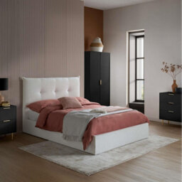 Birlea Zara Black Bedside Cabinet 2 Drawer Fluted Bedsidetable Chest - thumbnail 5