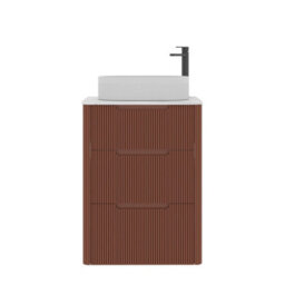 Royal Bathrooms Avenza 600mm Terracotta Clay Floor Standing Countertop Bathroom Vanity Unit 3 Drawer With Lyon Basin - thumbnail 6