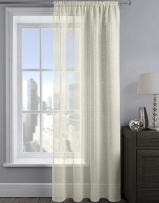 Velosso Alessandria Sparkle Slot Top Voile Panel - Cream - image 1