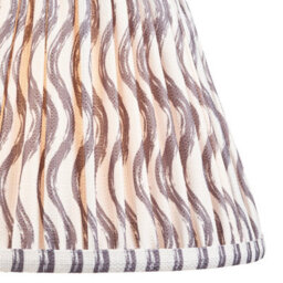 Luminosa Lighting Luminosa Bobble Olive Green Glaze Table Lamp With Pearl Grey Fabric Ripple Shade 25Cm B22 - thumbnail 6